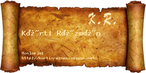 Kürti Rézmán névjegykártya